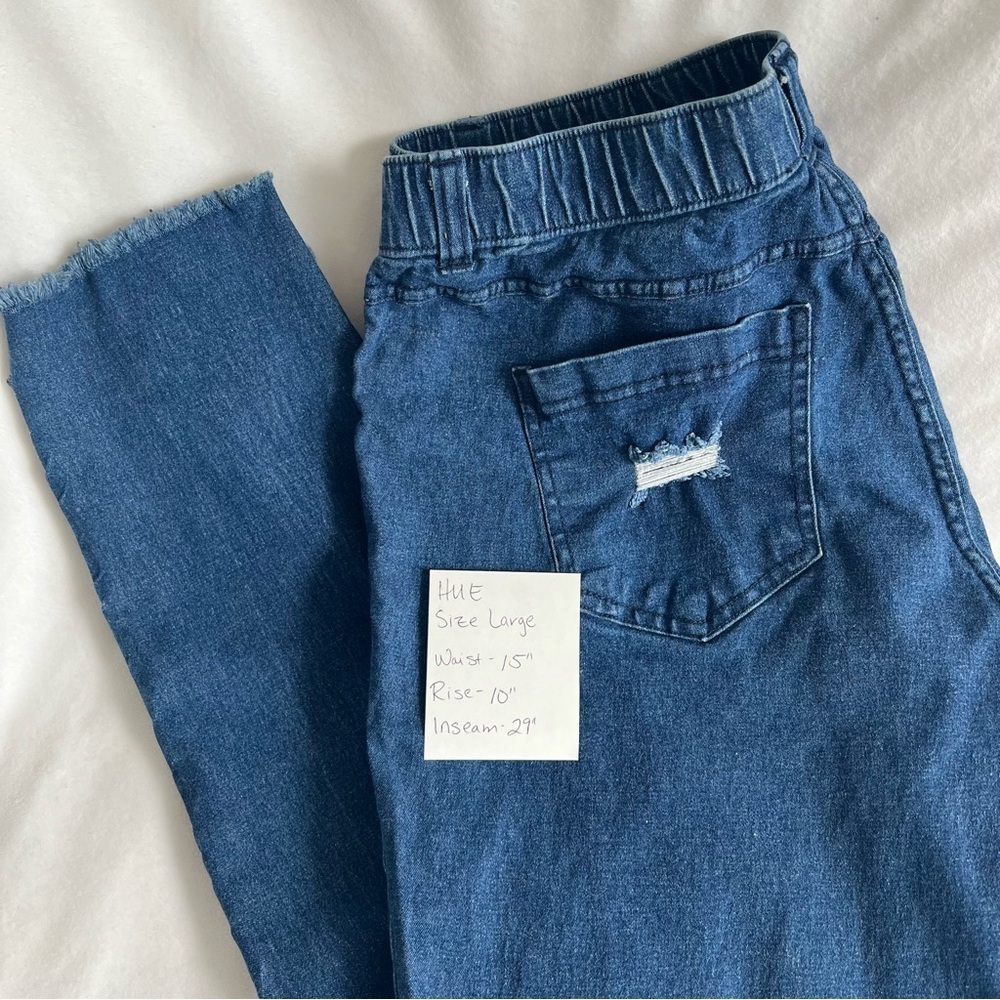 Ripped Knee Denim Leggings - Picture 13 of 13